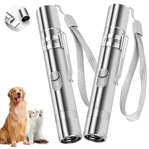 2 Pack Cat Toys, Cat Toy Red Pointer for Indoor, Rechargeable, 5 Adjustable Patterns, 3 Modes Training Chaser Pet Toy Pointer, Interactive Pet Cat/Dog Toy for Cats Fun Playing Exercise