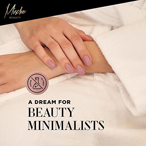 Mischo Beauty Luxe Nail Lacquer In Worthy, Rose Gold Blush Beige, Light Pink Nail Colors, Luxury Vegan Nail Polish, Chip Resistant Gel-Like Polish, 10 Free & Animal Cruelty Free, 0.37 Fl Oz #TOP6