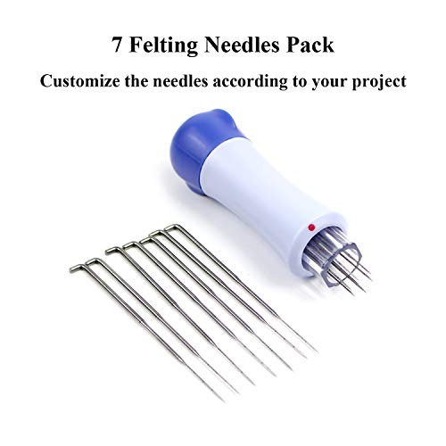 Needle Felting, Felting Needle Tool With 7 Needles, Needle Felting Stitch Punch Tool - Wool Felt Needle Tools - Felting Starter Kit For Diy Patchwork & Craft - Make Beautiful Felt Animals & Patterns #TOP3