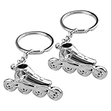 Healeved 2 Stück Filigrane Rollschuh Schlüsselanhänger aus Bruchfester Zinklegierung Kompakt und Leicht Kreative Taschen und Rucksack Dekoration für Sportliebhaber