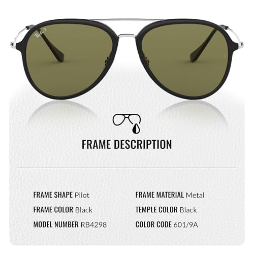 Ray-Ban RB4298 Pilot Shaped Sunglasses for Men & Women with Official RAYBAN Eyewear Kit3