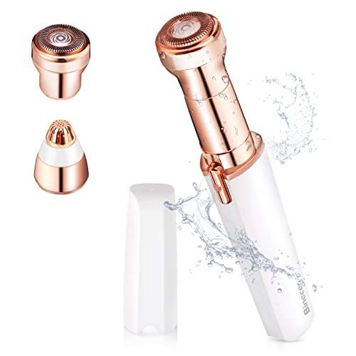 Binecer Rasoir facial et tondeuse à sourcils pour femme, (version 2021) 2 en 1 et rasoir électrique indolore pour sourcils, joues, menton, lèvre supérieure et bras Cover