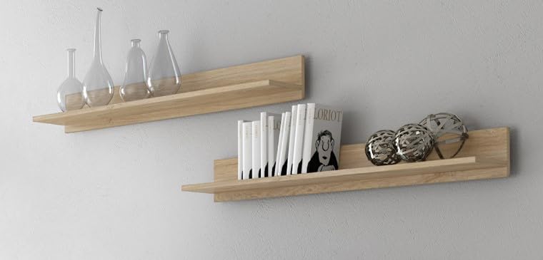 SHIITO | Modelo Monroe - Estante con Forma de L para Fijar en la Pared | Balda para Colocar Libros | 13 x 91.5 x 17,6 cm - Color Cambrian