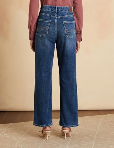 Image of Symbol Premium Women's Straight Fit Jeans | High Rise | Full Length | 5-Pocket (Available in Plus Sizes)