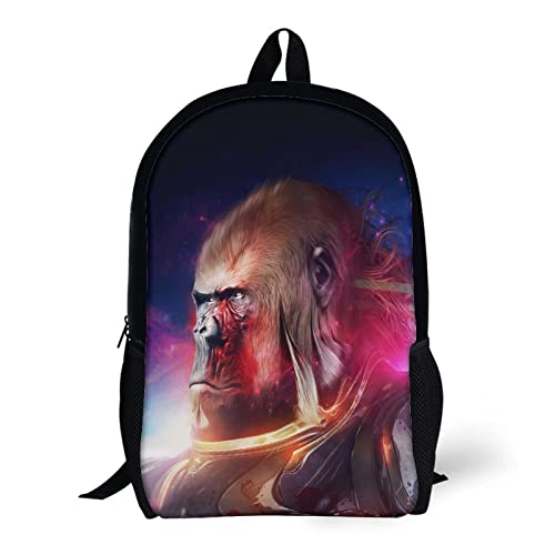 Sac à dos d'école Gorilla Classic unisexe 17 pouces avec imprimé 3D - 5