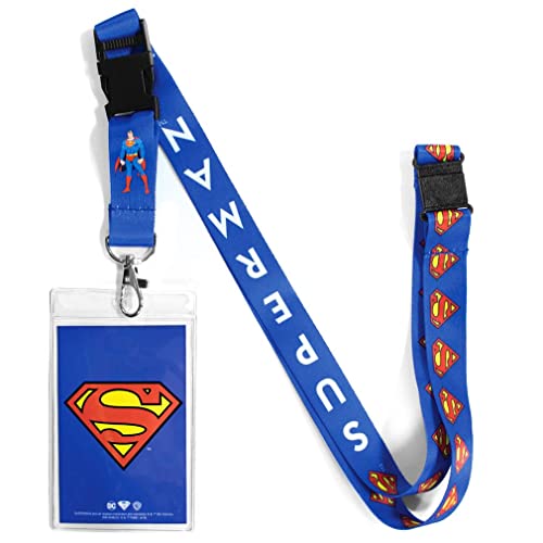 Ata-Boy Superman Lanyard Badge Holder, DC Comics Lanyards for ID Badges - Superman Gifts & Merchandise