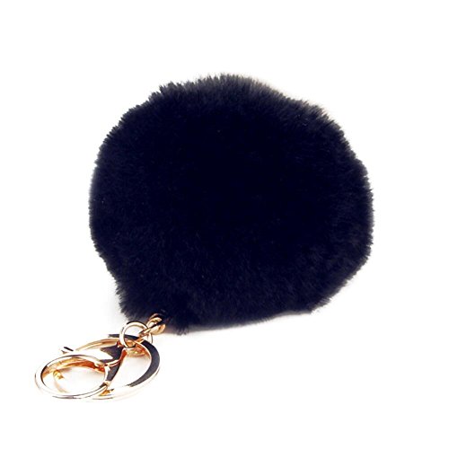 Pusheng - Llavero con bola de pelo, negro