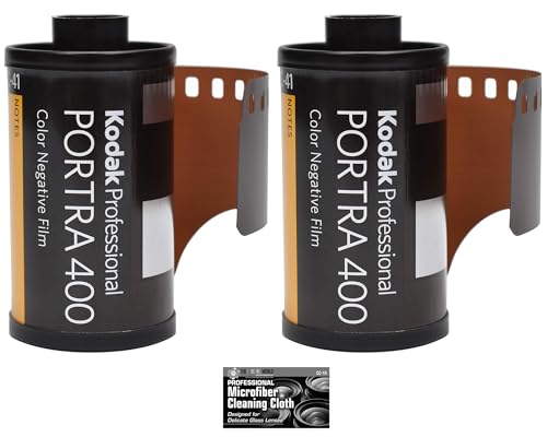 Kodak Professional Portra 400 Color Negative Film (35mm Roll Film 36 Exposures) - 2 Pack with Cleaning Cloth