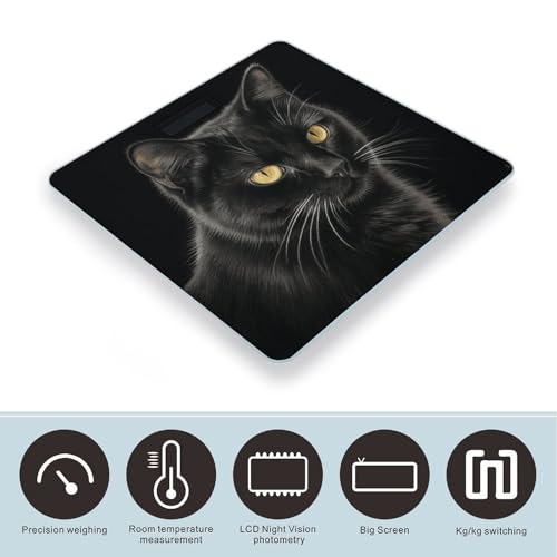 Báscula digital de baño Black Cat con pantalla LED miniatura 3