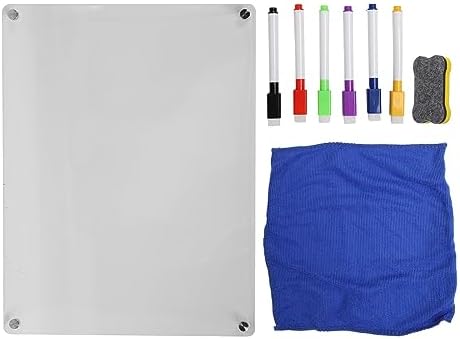 Magnetic Dry Erase Board, Fridge White Board with 6 Markers Pen and Eraser Flexible Refrigerator Magnet Whiteboard Notepad for Home Kitchen Memo Grocery List, for Alzheimer