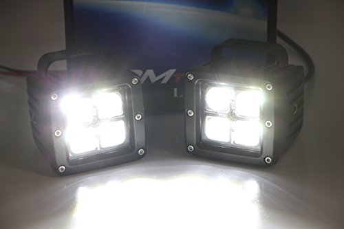 Ijdmtoy Lower Grille Led Pod Light Fog Lamps Compatible With 2005-07 Ford F250 F350 F450 Excursion, Includes (2) 20W Cree Led Cubes, Oem Foglamp Location Mounting Brackets & On/Off Switch Wiring Kit #TOP2