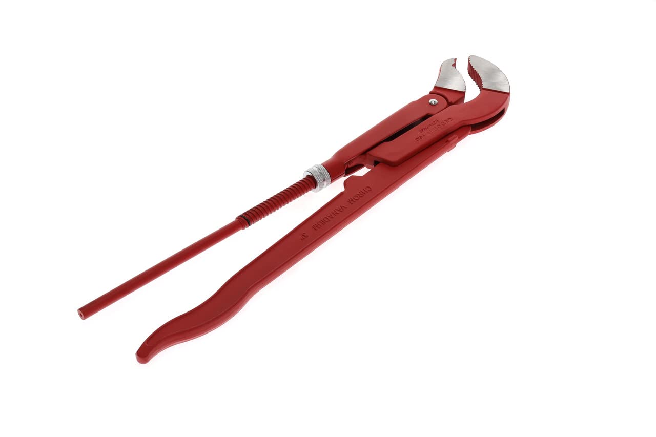 GEDORE red Clé serre-tubes coudée à 45°, Largeur 103 mm/3 pouce, suédoise, mâchoires en S, résistante, denture inversée, R27140030