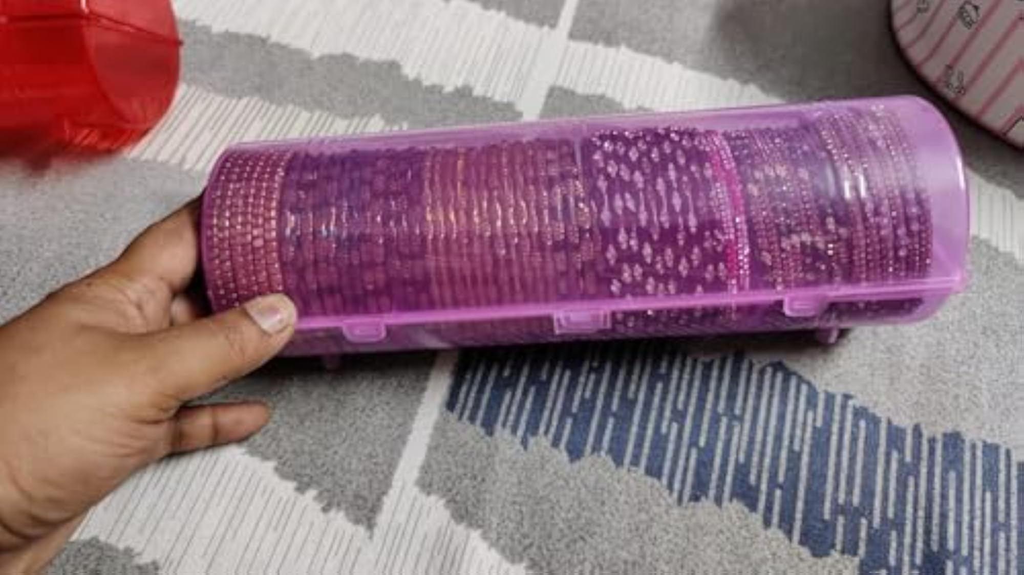 Plastic Bangle Box for Storage, Women, Transparent with Partition