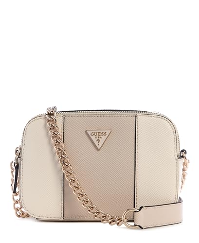 GUESS Damen Noelle Ii Crossbody Camera Umhängetasche, Off White/Taupe