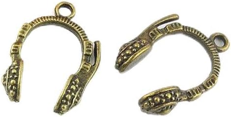Jewelry Making Charms FG059 Headsets Headphones Ancient Bronze Retro Findings Bulk Pendant for Necklace Bracelets