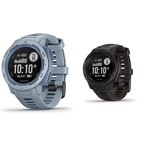 Garmin Instinct, Rugged Outdoor Watch with GPS, Features GLONASS and Galileo & 010-02064-00 Instinct, Rugged Outdoor Watch with GPS, Features Glonass and Galileo,Graphite