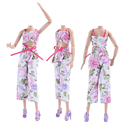 E-Ting 5 Sets Doll Clothes Casual Wear Outfit 5 Tops 5 Trousers Pants For 11.5 Inches Girl Doll #TOP2