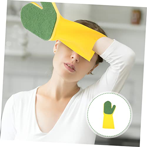 Gogogmee Reusable Household Cleaning Gloves Multi-purpose Kitchen Dishwashing Gloves for Efficient Washing of Plates and Dishes Eco-friendly Latex Material Right Hand Yellow Green - Image 5