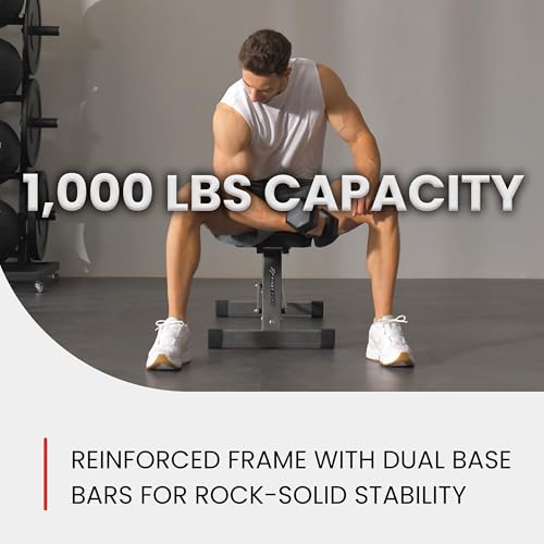 Image of Finer Form Essential Flat Weight Bench for Home Gym, 1,000 lb Capacity