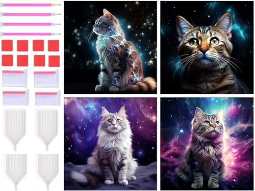 Peinture diamant chat nuit étoilée anti-stress : occupez vos soirées avec l'art 5D