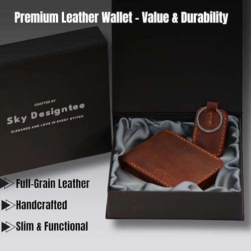 Handmade Men’s Leather Bifold Wallet – Slim RFID Blocking Card Holder – Full Grain Vintage Leather – 4 Card Slots, 2 Hidden Pockets, Bill Compartment – Gift for Men4
