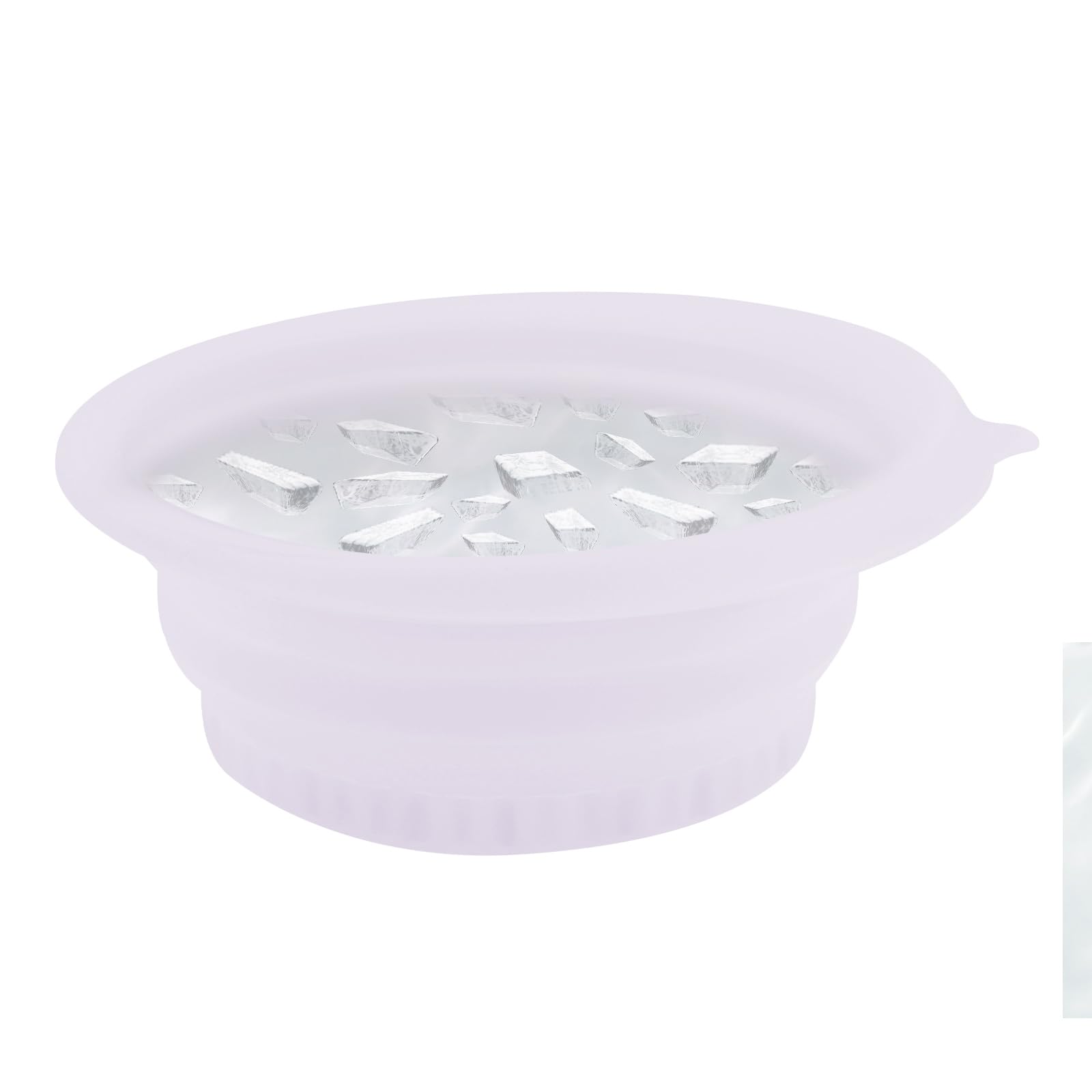 Face Bowl for Ice,Silicone Face Ice Bath Bowl with Built in Tray, Foldable Facebowl with Built-in Icetray, Portable Quick Cooling Facial Washing Basin for Soothe Skin Home Use or Travel (Purple)