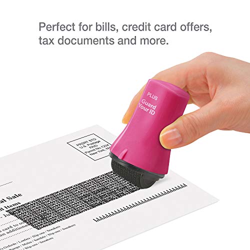 Image of Guard Your ID Wide Advanced Roller 2.0 Identity Theft Prevention Security Stamp Pink