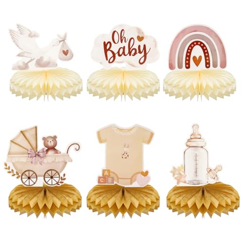 Set de 6 Decoración Baby Shower, Centros de Mesa con Nube ?Oh