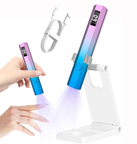 Mini Lampada UV LED Unghie, Lampada per Unghie Senza Fili 3W,USB Ricaricabile e Portatile, Penna per Asciuga Unghie Salone di Casa, Torcia Elettrica per unghie Gel Sciugatura Rapida Viola