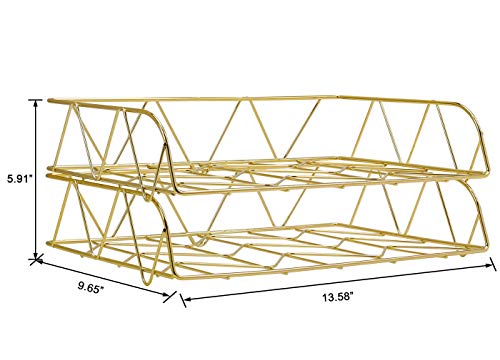 image for PAG 2 Packs Desktop File Organizer Metal Stackable Horizontal Letter T