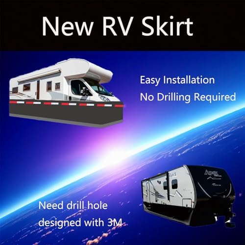 Mobile Home & RV Skirting - All-Season Waterproof Cover, Easy No-Drill Installation for Travel Trailers & 5th Wheel Campers, Durable Mesh Panel, 16m/52ft Black Storage Solution