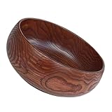 Zerodeko Holzschale Rund aus Natürlichem Holz Robuste Salatschüssel für Familie und Party Vielseitig für Salat Obst Snacks Spülmaschinenfreundlich Langlebig Schadstofffrei