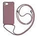 Coque Collier Tour de Cou Mobile iPhone Se(2020) étui avec Sangle pour Tenir Suspension Coque Lanyard Sangle Chaîne Housse en Silicone avec Collier