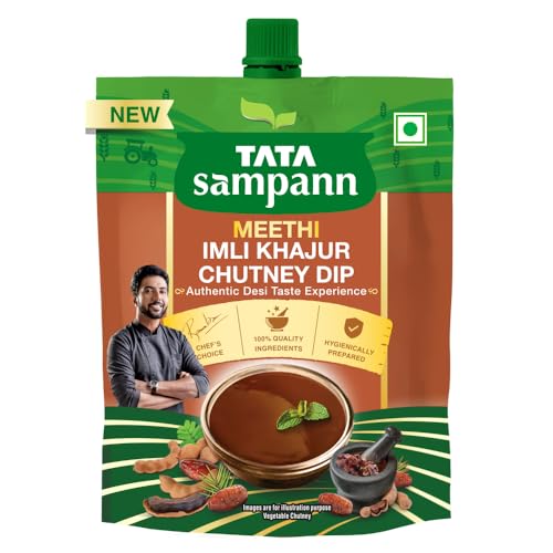 Image of Tata Sampann Meethi Imli Khajur Chutney Dip, Made with Tamarind & Dates, Sweet & Tangy Flavour, Ready to eat, Pairs Well with Chaats & Snacks, Quality Ingredients, Hygienically Prepared, 200 g