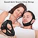 Sleep Apnea Devices - Chin Strap for Sleeping, Airflow Jaw Strap, Effective Anti Snoring Solution for Men and Women, Anti Snore Devices Breathable and Reusable (Black & 52CM & 1PCS）
