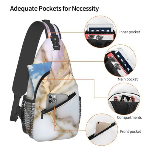 Bolso Bandolera Estampado Mármol para Viaje y Senderismo miniatura 4