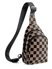 Checkered Sling Bag - Khaki