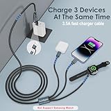 Upgraded 3 in 2 Multi Charger Cable for Apple Watch iWatch Charger Travel Essentials Multi Fast Charging Cable Compatible with iWatch Ultra/SE/10/9/8/7/6/5/4/3/2, for RGB Cable - Image 8