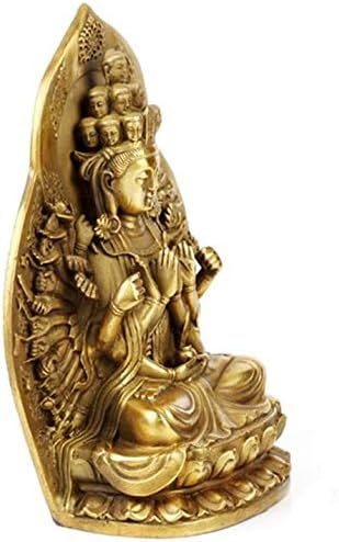 Miniatura 4 de Fengshui - Estatua de KwanYin, estatua de las mil manos de Guan Yin, estatuas de Buda de latón, esculturas para decoración del hogar (pequeño)