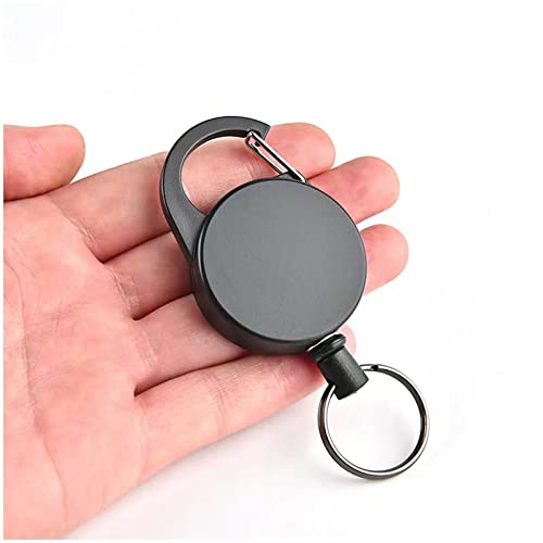 Retractable Keychain Key Holder-Rings - Heavy Duty Key Holder Belt Clip With Multitool Carabiner, 25 Inches Cord #TOP2