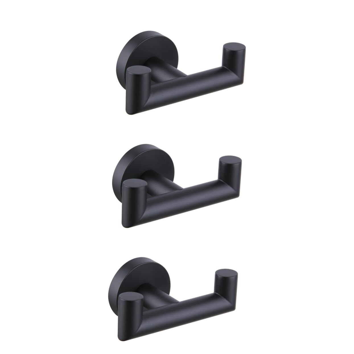 Zerodeko 3piezas Gancho Doble De Toalla De Acero Inoxidable Colgador Práctico Para Cocina y Baño Montaje Pared Diseño Compacto y Resistente Soporte Para Toallas