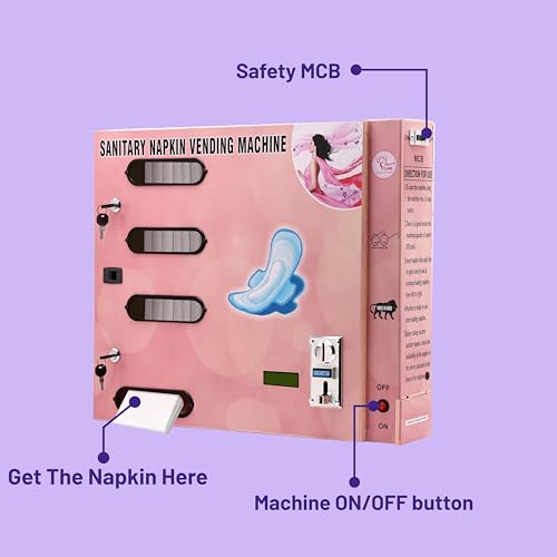Image of By VP Industries (Fully Automatic with 5 rs Coin | Capacity- 100 Pads) Sanitary Vending Machine | Dispenses a Napkin Upon Inserting a ₹5 Coin into The Multi-Coin Acceptor.