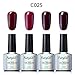 Produktbild UV Nagellack Gel Shellac Set Nail Polish Set Soak Off UV LED Gel Gellack Wein Farbe von Fairyglo 4 X 10ml-Wein C025