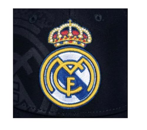 Image of Real Madrid Cap, Navy - White Colors. Soccer Cap for Adults. Real Madrid Caps. Officially Licensed Real Madrid Adjustable Caps. RM hat.
