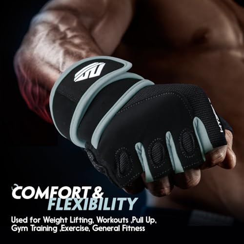 Image of Workout Gloves Gym Gloves Weight Lifting Gloves for Men Women with Full Palm Pad,Strong Wrist Wraps Support,Enhanced Grip,for Fitness,Training,Weightlifting,Exercise