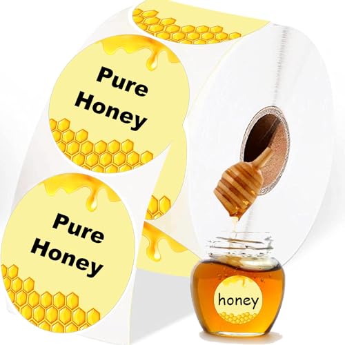 Pop Resin Direct Thermal Labels Stickers Honey Themed Personalized Honey Labels 2 Inch - Honey Jars And Bottles Labels Honey Farm Kitchen Name Small Business Thermal Stickers cover