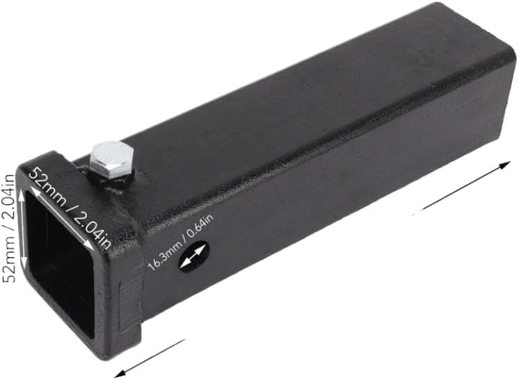 2 Inch Trailer Hitch Receiver Tubing 10 Inch Long Tow Bar Mount Compatible with RV Camper Trailer Hitch Receiver
