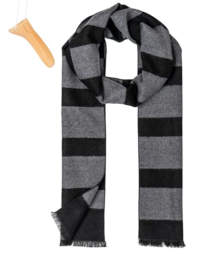 2Pcs Costume Accessories Mens Black Gray Striped Scarf Fake Nose Adults Halloween Cosplay Party Set