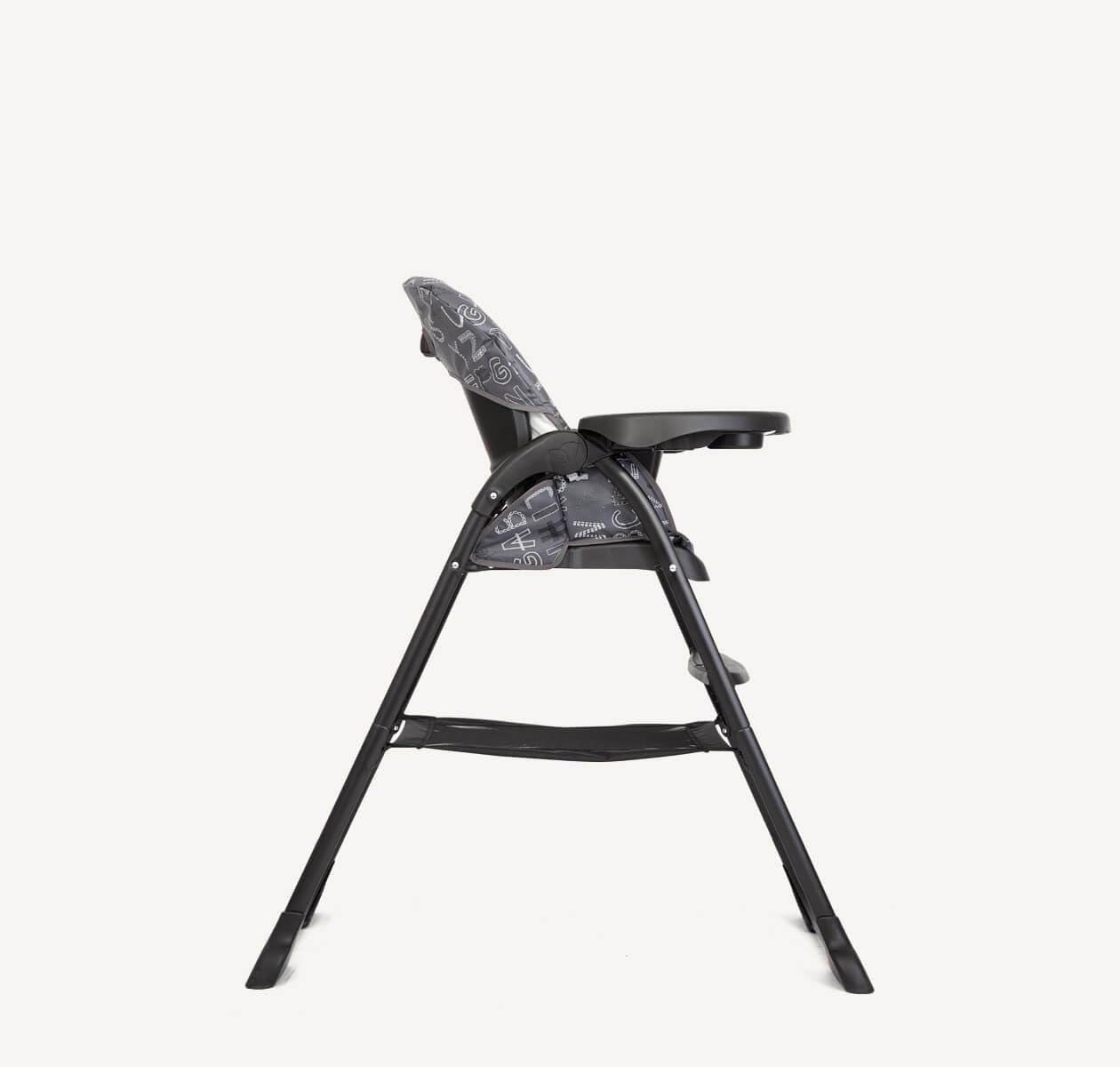 Joie Mimzy™ Snacker Seggiolone – Compatto, Pieghevole, 3 Angoli di Inclinazione, ABC Charcoal