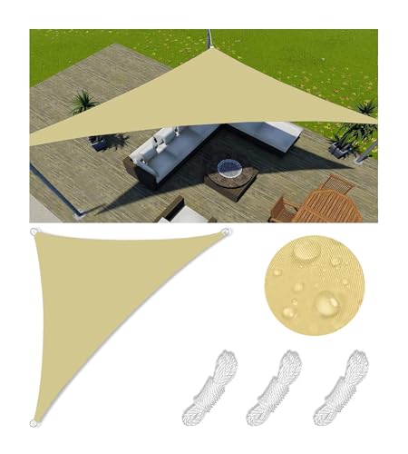 Toldo vela de sombra triangular impermeable exterior terraza protección rayos UV duradero 2